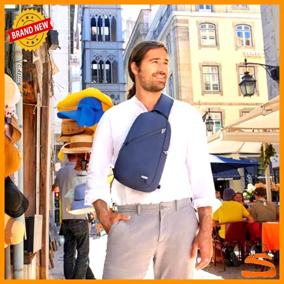 Anti-Theft Sling Bag with RFID Blocking, Slash-Resistant Polyester Travel - Picture 3 of 6